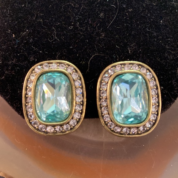 Heidi Daus Jewelry - Heidi Daus exquisite collection gold & blue earrings .75”